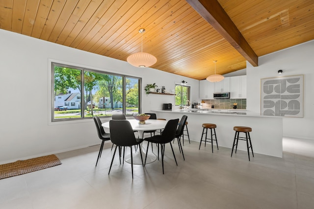 520 N W St, Coloma, MI 49038 - dining room featuring wooden ceiling