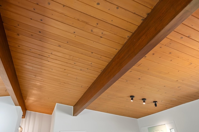 520 N W St, Coloma, MI 49038 - detailed view of wood ceiling and beam ceiling
