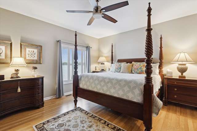 1259 Rose Dr, Niles, MI 49120 - bedroom featuring light wood-style floors, ceiling fan, and baseboards