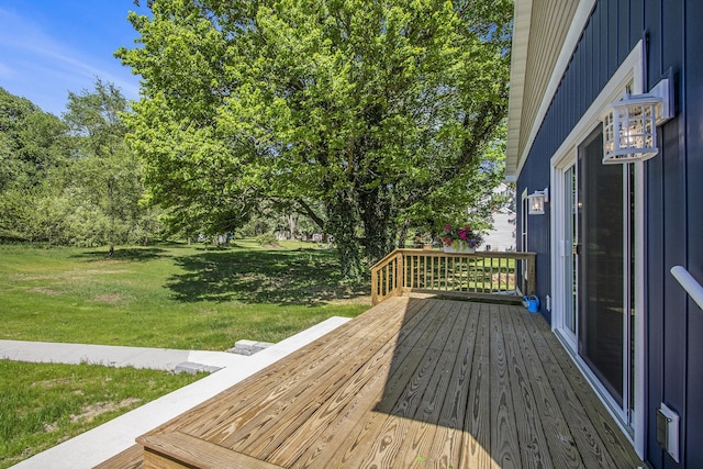 3401 Hicks Ave, Benton Harbor, MI 49022 - wooden deck with a yard