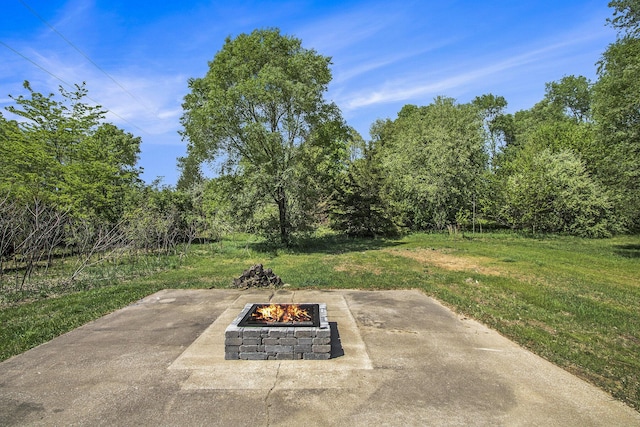 3401 Hicks Ave, Benton Harbor, MI 49022 - view of patio with a fire pit
