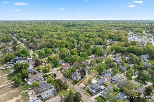 404 N Shore Dr, South Haven, MI 49090 - aerial view of property and surrounding area with a forest