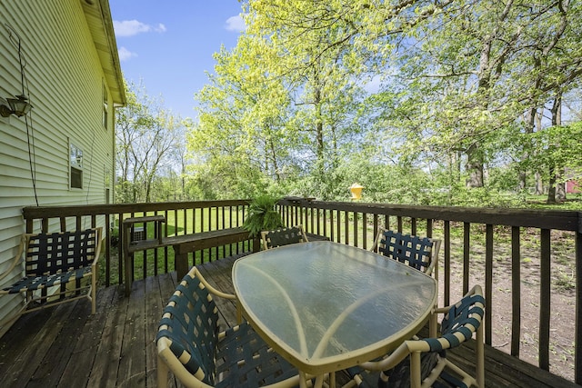 11486 Halsey Rd, Holly, MI 48442 - wooden deck featuring outdoor dining area