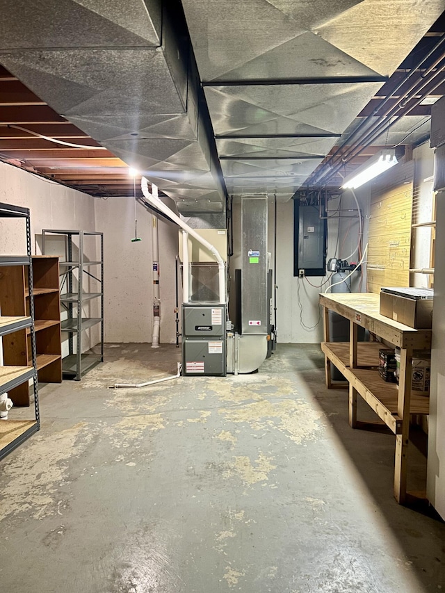 5335 Heathrow Ave, Kalamazoo, MI 49009 - unfinished basement with electric panel and heating unit