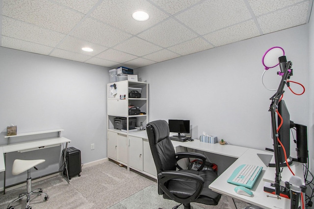 9490 N 12th St, Kalamazoo, MI 49009 - office space with a paneled ceiling, light colored carpet, and recessed lighting