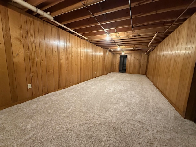 6035 W Trails End Rd, Ludington, MI 49431 - finished below grade area with carpet floors and wood walls