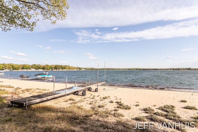6789 W 76th St, Baldwin, MI 49304 - water view with a boat dock and local beach