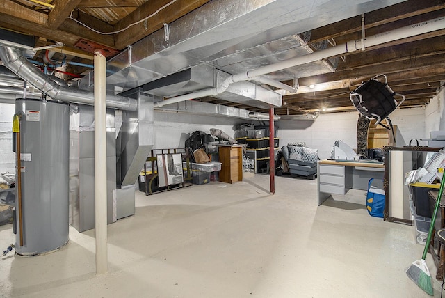 5729 N Bass Lake Rd, Irons, MI 49644 - unfinished below grade area with water heater