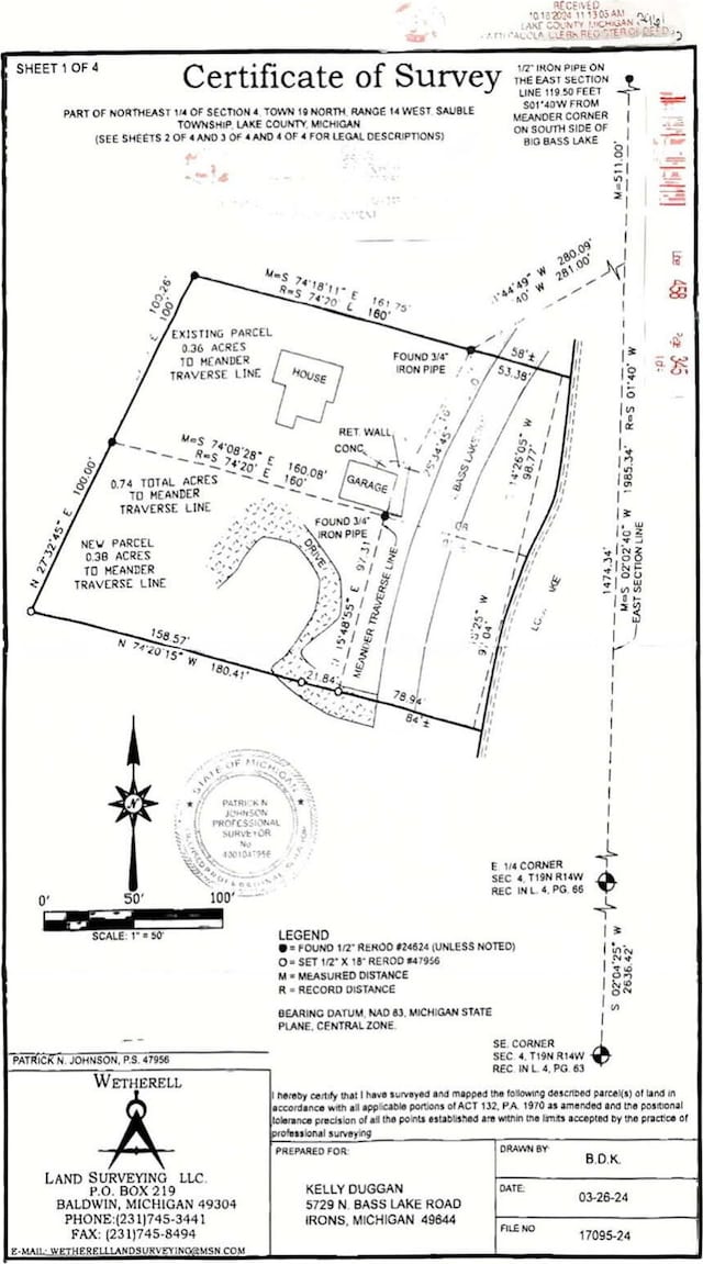 5729 N Bass Lake Rd, Irons, MI 49644 - survey map / technical document