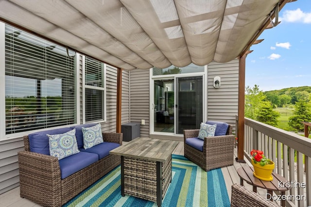 12036 Harvest Home Dr, Lowell, MI 49331 - deck featuring an outdoor hangout area