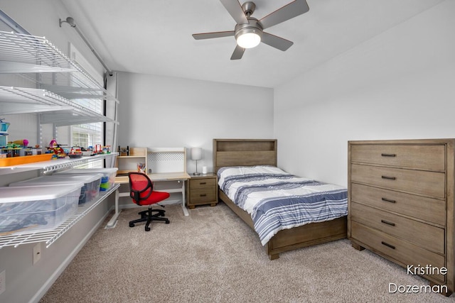 12036 Harvest Home Dr, Lowell, MI 49331 - bedroom featuring light carpet and a ceiling fan
