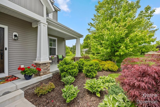 12036 Harvest Home Dr, Lowell, MI 49331 - view of yard featuring covered porch