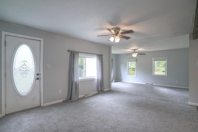 879 Carberry Rd, Niles, MI 49120 - entrance foyer featuring carpet, plenty of natural light, and a ceiling fan