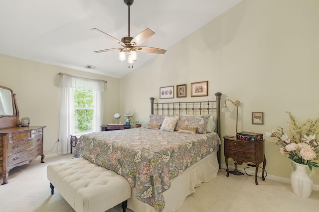 9285 Nature View Ln, Ypsilanti, MI 48197 - bedroom with carpet floors, baseboards, ceiling fan, and high vaulted ceiling