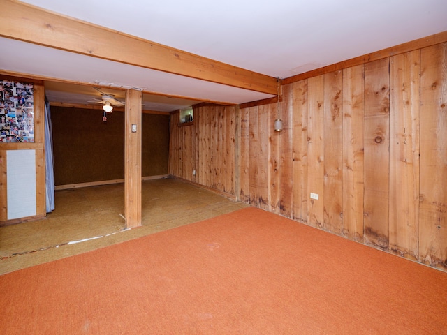 12391 Sunset Dr, Plainwell, MI 49080 - finished basement featuring wood walls and carpet floors