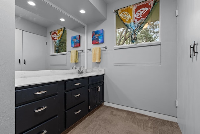 1119 Wesaw Rd, Niles, MI 49120 - bathroom with vanity, recessed lighting, and baseboards