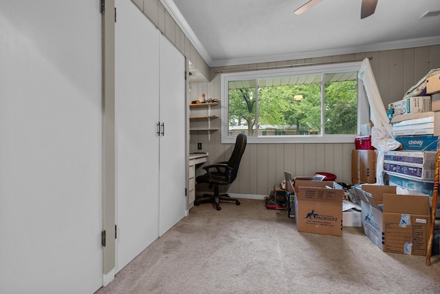 1119 Wesaw Rd, Niles, MI 49120 - office space featuring carpet floors, crown molding, and ceiling fan