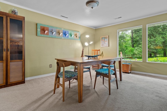 1119 Wesaw Rd, Niles, MI 49120 - dining space with light carpet, ornamental molding, and baseboards