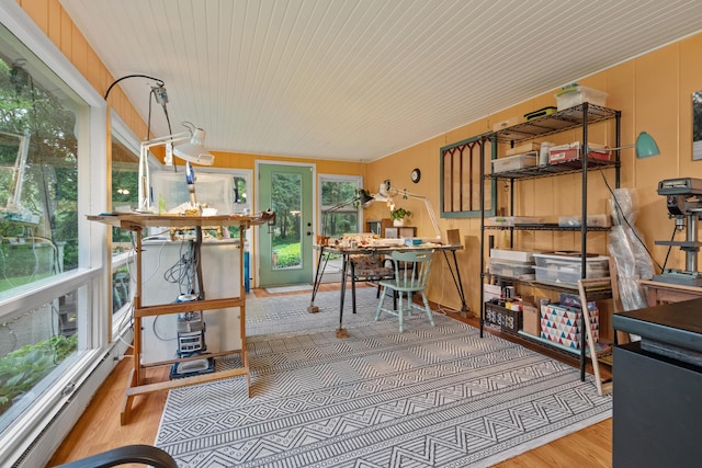 1119 Wesaw Rd, Niles, MI 49120 - office featuring wood finished floors and wood ceiling