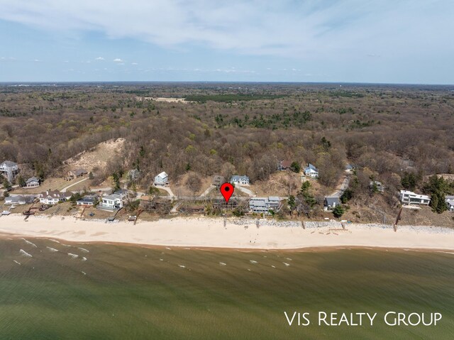 17933 N Shore Estates Rd, Spring Lake, MI 49456 - aerial view of property and surrounding area featuring a heavily wooded area