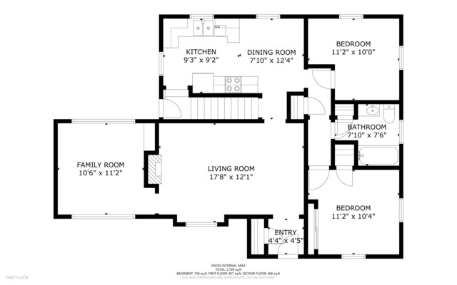 2052 Gorham Dr SE, East Grand Rapids, MI 49506 - floor plan / room layout