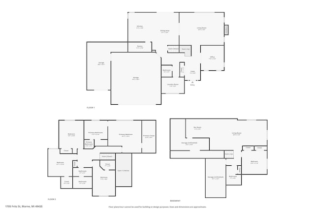 1705 Fritz St, Marne, MI 49435 - view of home floor plan