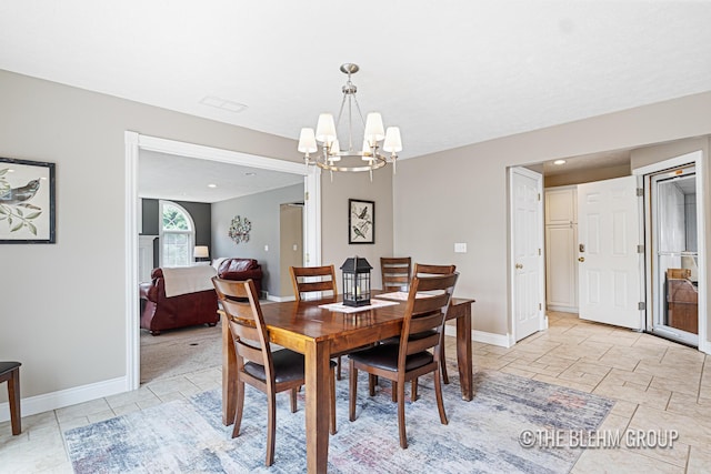 1705 Fritz St, Marne, MI 49435 - dining room featuring a chandelier and recessed lighting