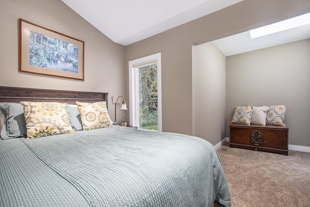 14776 Park Ct, Grand Haven, MI 49417 - carpeted bedroom with vaulted ceiling and baseboards