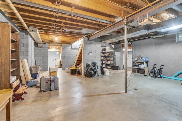 5340 Squires Manor Rd, Jackson, MI 49201 - unfinished below grade area with stairs