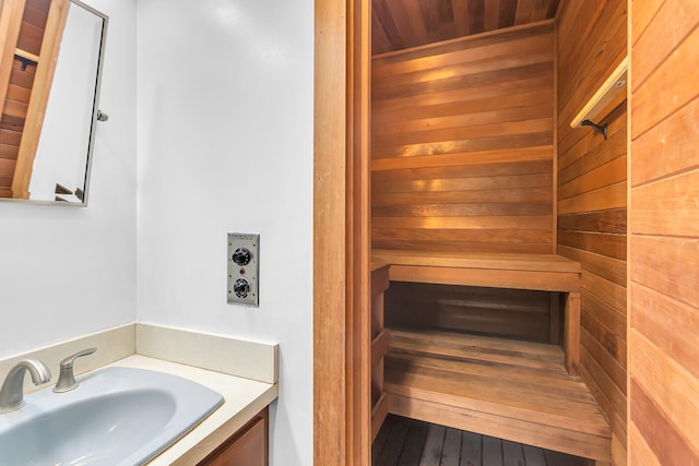 5340 Squires Manor Rd, Jackson, MI 49201 - sauna / steam room featuring wooden walls and wood ceiling