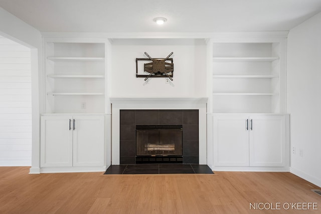 7745 Worthing Ct SW, Byron Center, MI 49315 - detailed view of built in features, wood finished floors, and a fireplace
