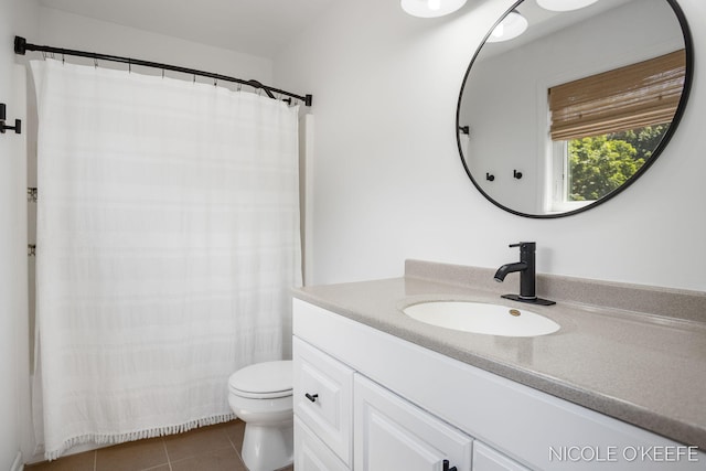 7745 Worthing Ct SW, Byron Center, MI 49315 - full bath with vanity, tile patterned floors, and a shower with shower curtain