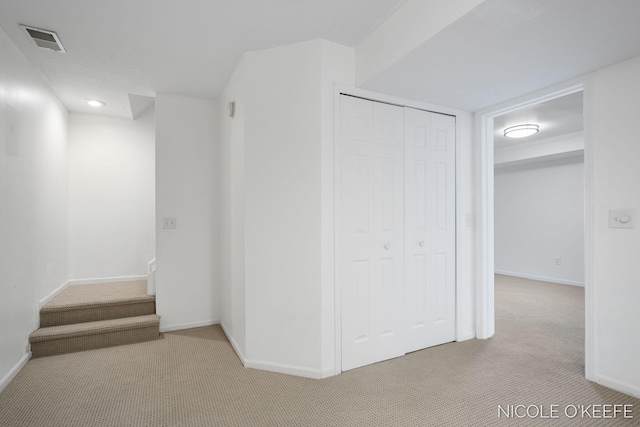7745 Worthing Ct SW, Byron Center, MI 49315 - basement featuring carpet flooring, stairway, and recessed lighting