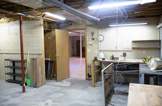 6340 Warren Woods Rd, Three Oaks, MI 49128 - unfinished basement with a workshop area