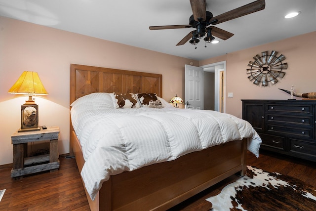 927 Queens Way, Canton, MI 48188 - bedroom featuring recessed lighting, wood finished floors, and a ceiling fan