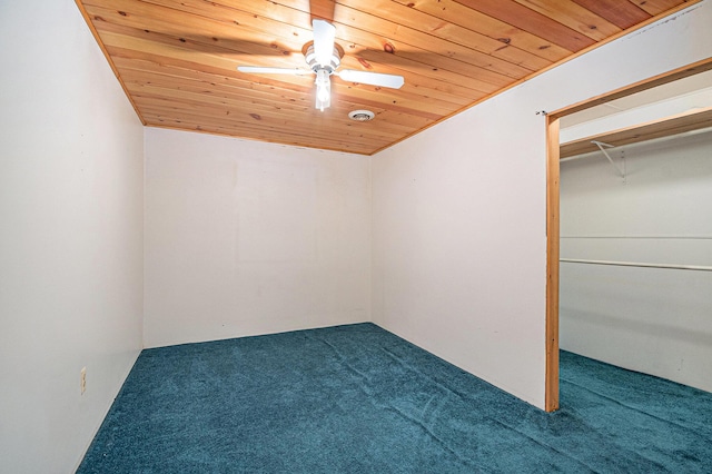 884 N Gavord Rd, Sterling, MI 48659 - unfurnished bedroom with carpet flooring, wooden ceiling, and ceiling fan