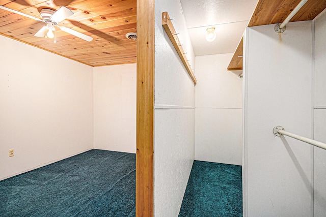 884 N Gavord Rd, Sterling, MI 48659 - walk in closet featuring carpet flooring and ceiling fan