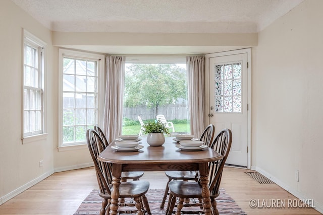 839 Joslin St SE, Grand Rapids, MI 49507 - dining room with light wood-style flooring, baseboards, and a textured ceiling