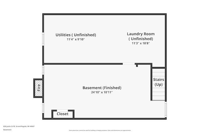 839 Joslin St SE, Grand Rapids, MI 49507 - property floor plan