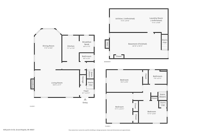 839 Joslin St SE, Grand Rapids, MI 49507 - property floor plan