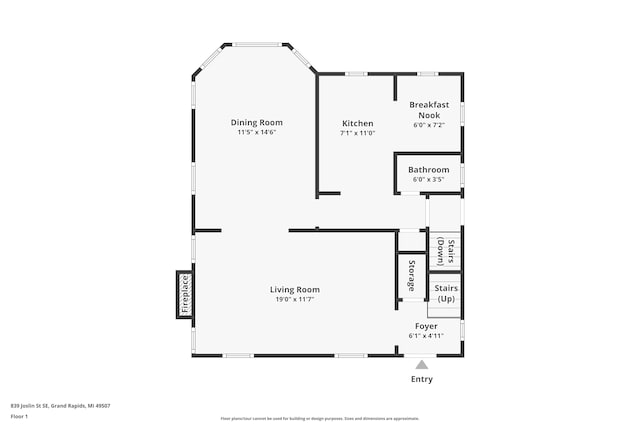 839 Joslin St SE, Grand Rapids, MI 49507 - property floor plan