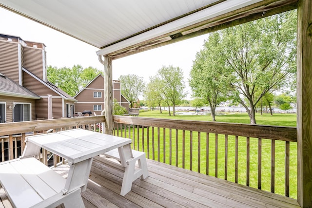 5632 N Watervliet Rd Unit 22, Watervliet, MI 49098 - wooden deck with a yard