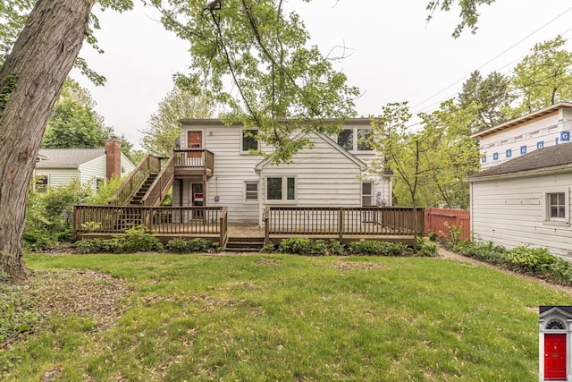 1506 Chandler Rd, Ann Arbor, MI 48105 - back of property with a deck and stairs