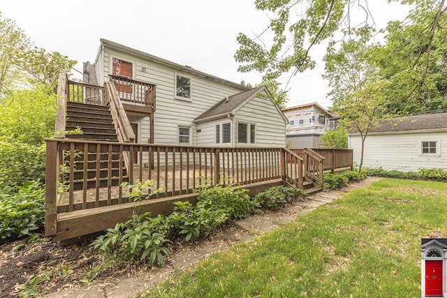 1506 Chandler Rd, Ann Arbor, MI 48105 - back of property featuring a deck and stairs