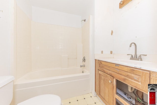 1506 Chandler Rd, Ann Arbor, MI 48105 - bathroom featuring toilet, bathtub / shower combination, vanity, and tile patterned floors
