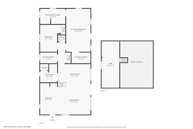13341 Clausen Rd, Trufant, MI 49347 - home floor plan