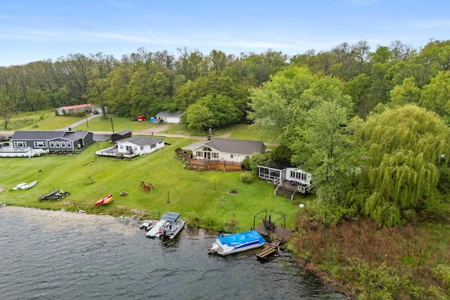 13341 Clausen Rd, Trufant, MI 49347 - drone / aerial view of a nearby body of water and a forest