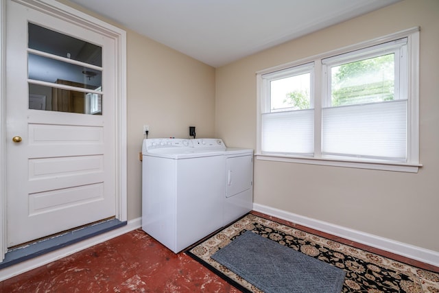 481 Gilson St, Coloma, MI 49038 - laundry room featuring separate washer and dryer and baseboards