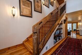 46306 Station Rd, New Buffalo, MI 49117 - staircase with wood finished floors