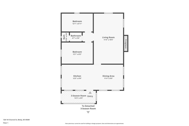 1261 W Channel St, Bitely, MI 49309 - room layout
